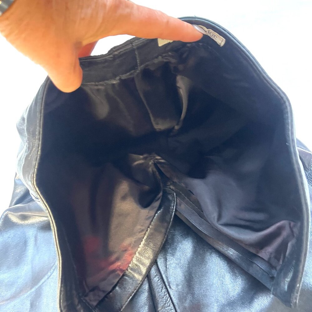 Vintage high rise genuine Buttery Leather Blk Rocker Motorcycle Pants 4 - Picture 11 of 11